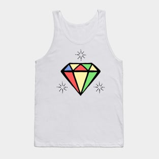 Traditional Colorful Star Tattoo Tank Top